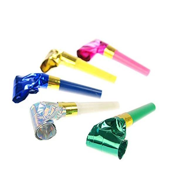 120pcs Novelty Plastic Whistle Glittering Party Whistle Funny Gift
