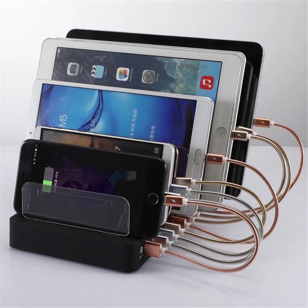 QC 3,0 Smart 8 порты и разъёмы USB телефон зарядное устройство с подставкой 3 QC 3,0 устройство для быстрой зарядки несколько Desktop для смартфонов