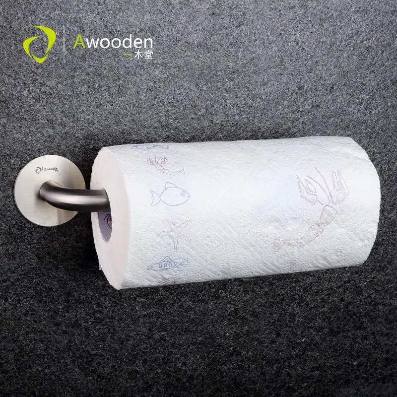 Awooden простой стильный держатель для бумажных полотенец из нержавеющей стали