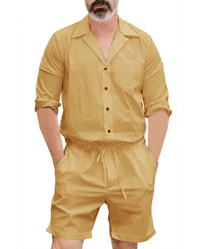 

Men's Short One Piece Sleeve Street Casual Cargo Men's Set