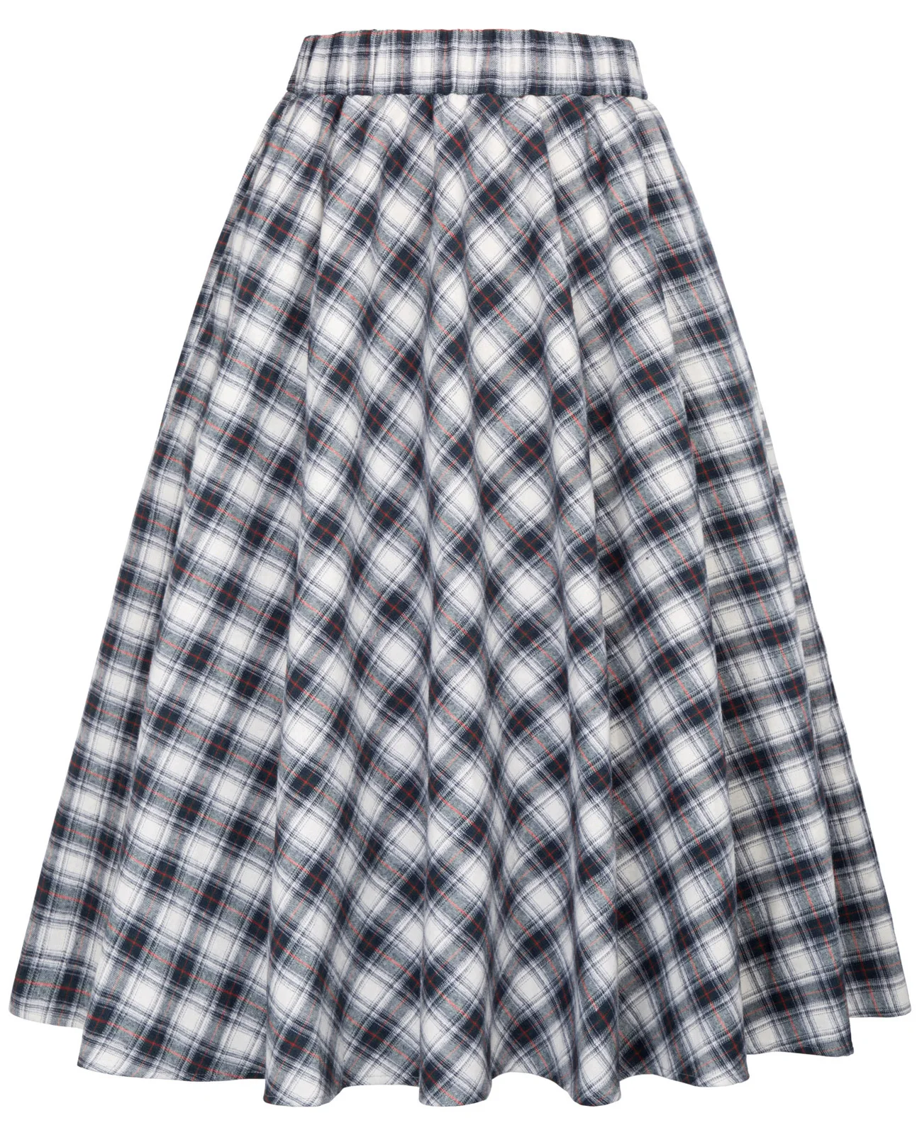 Винтажная Женская юбка с высокой талией, Ретро стиль, 50 s, клетчатая хлопковая юбка, трапециевидная юбка миди