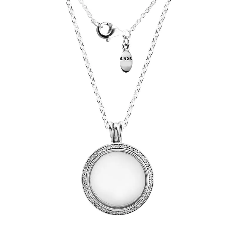 

Floating Locket Medium Necklace 925 Sterling Silver Jewelry Elegant Necklace For Woman Fashion Jewelry