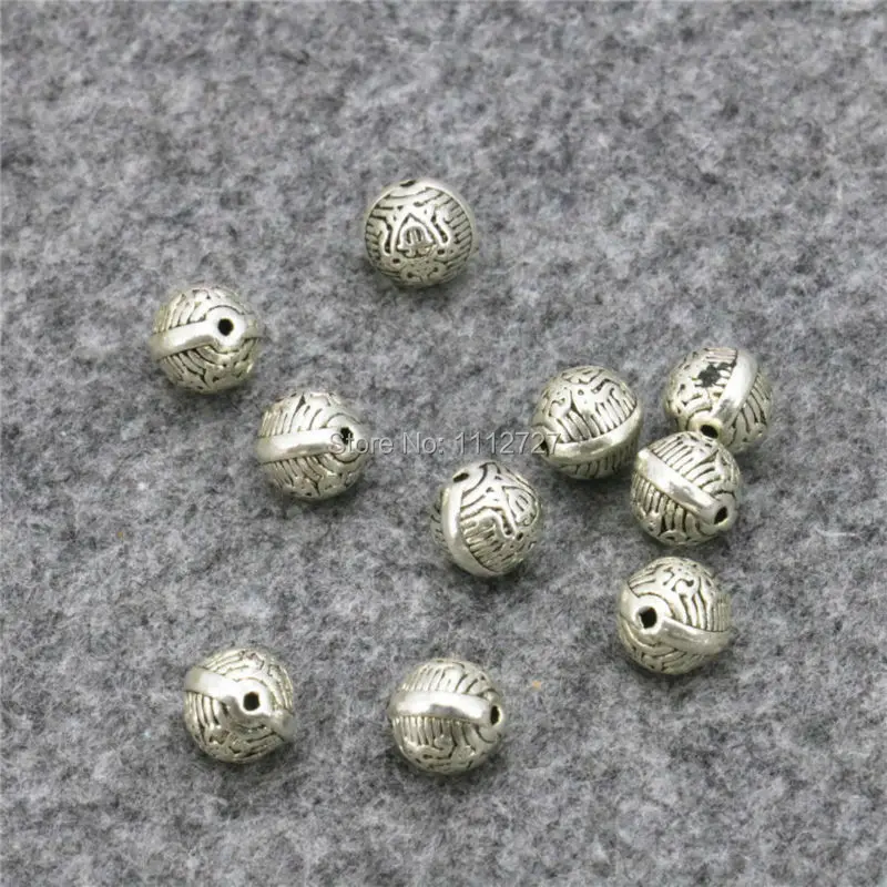 

5PCS Hot Metal Lucky DIY Finding Loose Copper Round Beads Ball Carved Accessory New Jewelry Making Women Girls Gifts Crafts 8mm