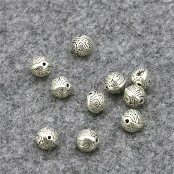 

10PCS Hot Metal Lucky DIY Finding Loose Copper Round Beads Ball Carved Accessory New Jewelry Making Women Girls Gifts Crafts 8mm