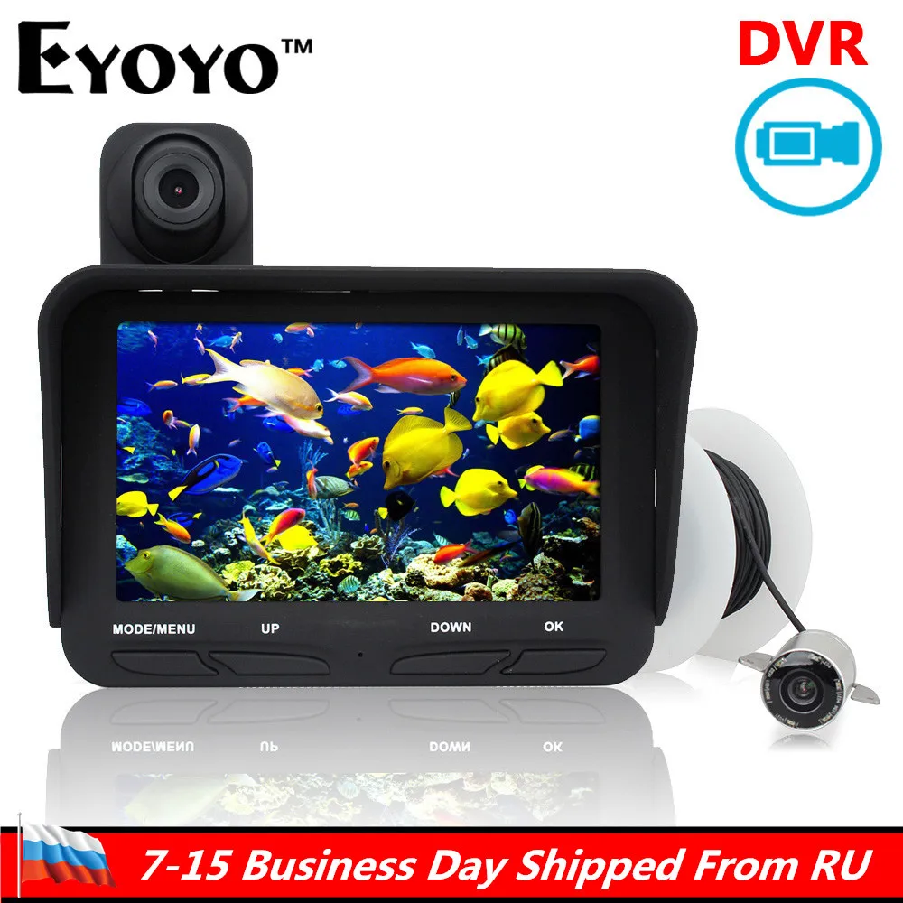 

Ship From Russian! Eyoyo Original 20m Professional Fish Finder DVR Video Infrared LED Underwater Fishing Camera+Overwater Camera