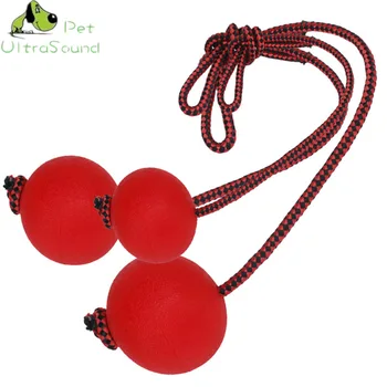 

Solid Rubber Dog Chew Training Ball Toys Tooth Cleaning Chew Ball Puppy Pet Play Training Chewing Toy With Rope Handle