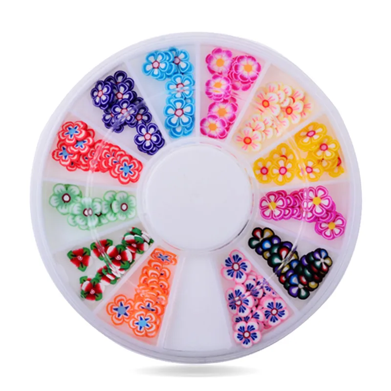 Polymer Clay Nail Art Flowers,5mm 120pcs/lot 3d Mix Design Fimo Slicing