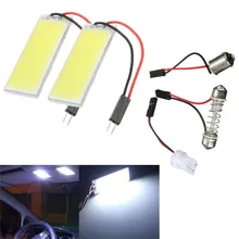 2 компл. светодиодный белый 36 SMD салона COB светодиодов Панель T10 COB Чип 31-42 мм гирлянда 12 В адаптер Авто Панель s светло