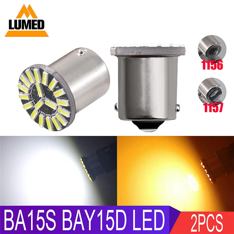 

2x Car Lights 1156 BA15S BAY15S P21W 1157 P21/5W LED Turn Signal Light 19 4014 LEDs Automobiles Lamp