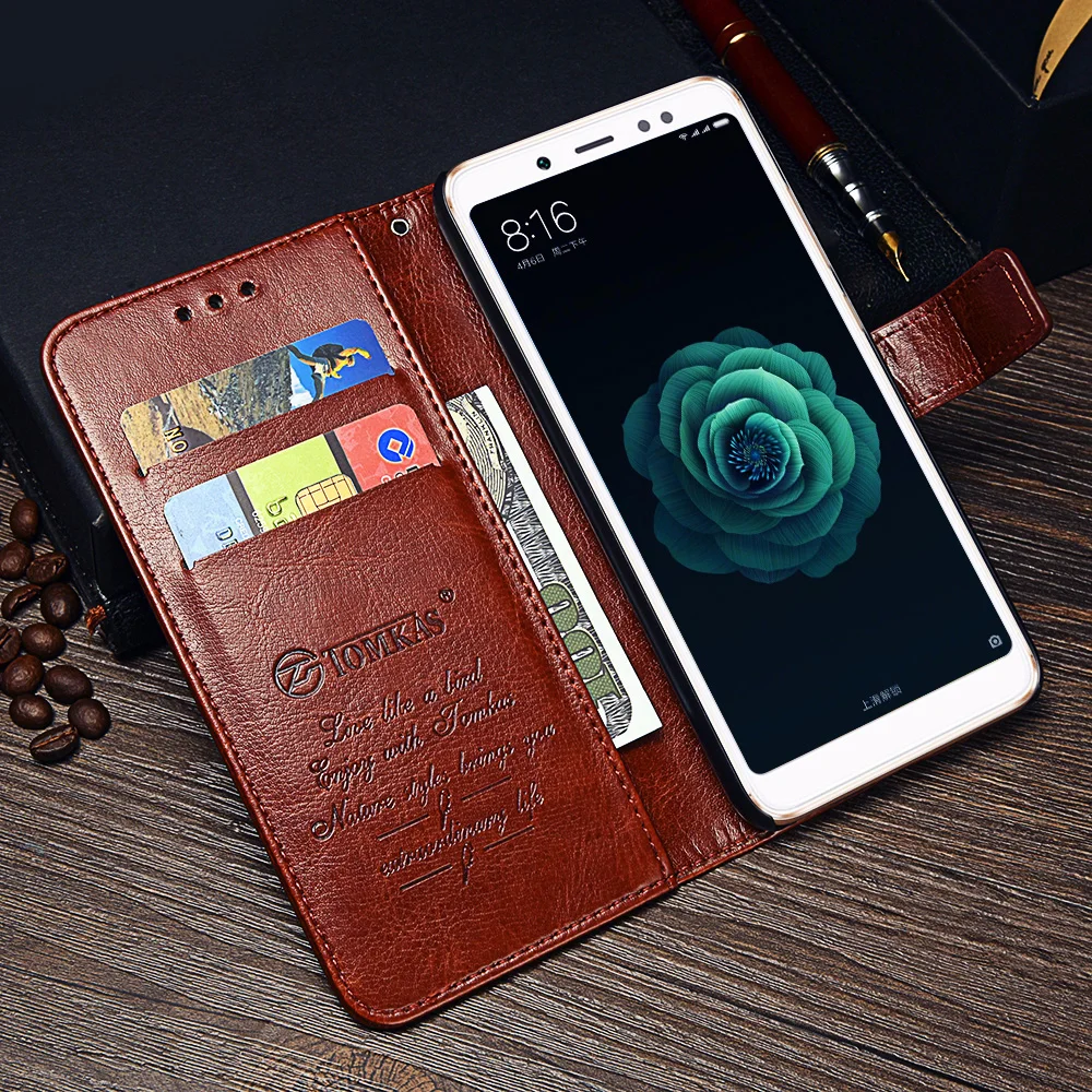 

Wallet Case For Xiaomi Mi 6X A2 Case Leather Flip Retro Commerce Cases For Xiaomi Redmi Note 5 5 Pro Card Phone Cover