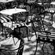 Street Cafe  Frankfurt  Germany Poster Print (36 x 12)