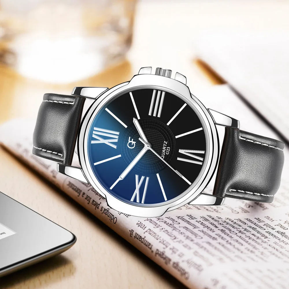 

Hot Man Leather Watch Whatever Late Anyway Letter Watches New Pointer glow Analog Wrist Watch Watches Clock reloj