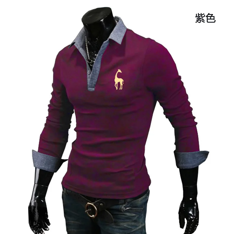 SHABIQI, Мужская рубашка поло, мужская с длинным рукавом, одноцветная рубашка поло, Camisa, повседневная, хлопок, Polo Masculina, плюс размер, S-10XL