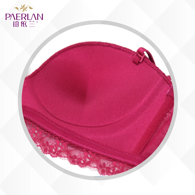 PAERLAN wedding dress Lace women bra straight Strapless stealth 1/2 Cup small chest gather non-slip underwear Back Closure