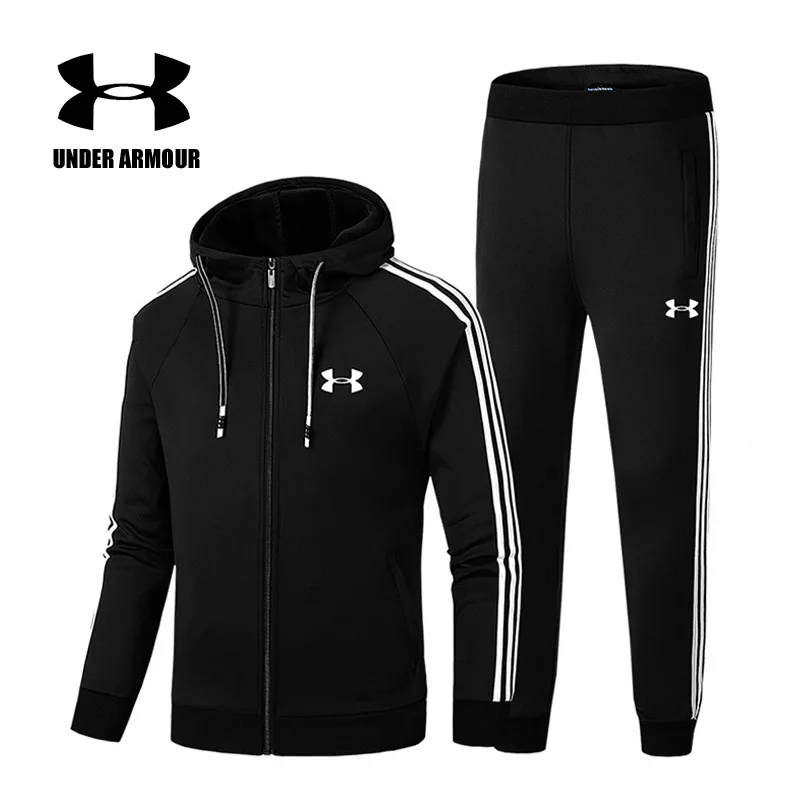 

Under Armour Men Training Jacket Spring Autumn Gym Clothes Long sleeves Jacket+pants Fitness Sports Black Blue Red Jacket