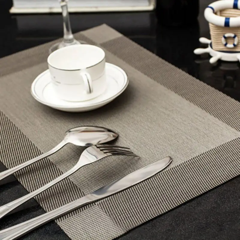 

4pc Table Mats Kitchen Table Mats Dinning Waterproof Placemat 7 Colors Decoration PVC Table Cloth