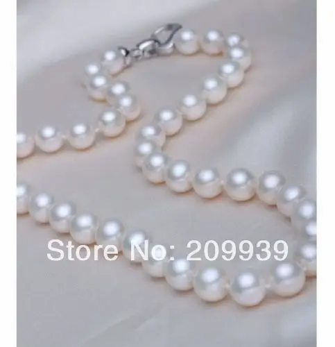 

huij 003440 Natural 10-11mm AAA top rating white pearl necklace