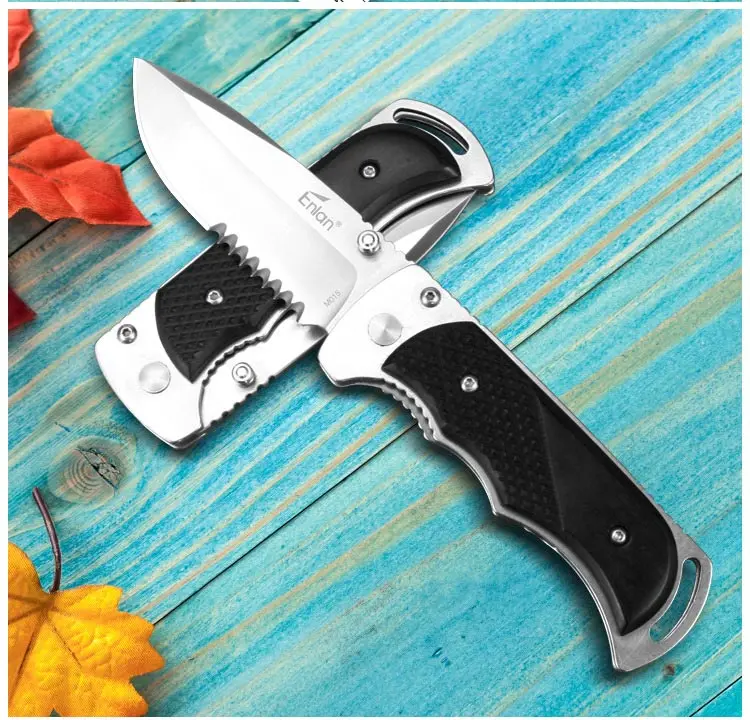 Enlan M015 небольшой складной Ножи 8Cr13Mov шлифовальные лезвия HRC выживания Открытый Охотничьи ножи КАРМАН M015B Многофункциональный Ножи