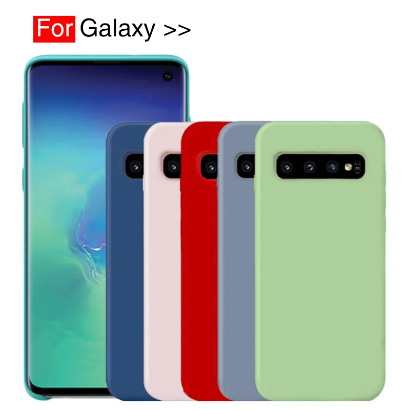 

Silicon Phone Case for Samsung Galaxy S10e S10 Plus Note 10 Pro Soft Back Cover Liquid Silicone Case For Samsung S8 S9 S 10 Plus