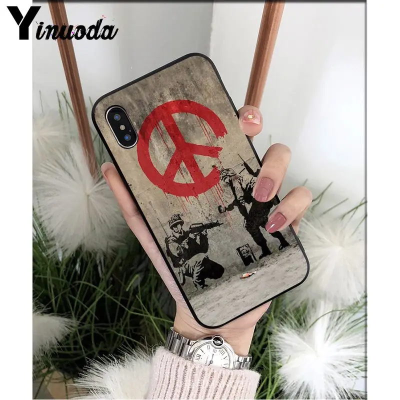 Yinuoda Бэнкси &quotАльберт&quot banksy palestine черный ТПУ Мягкий силиконовый чехол для