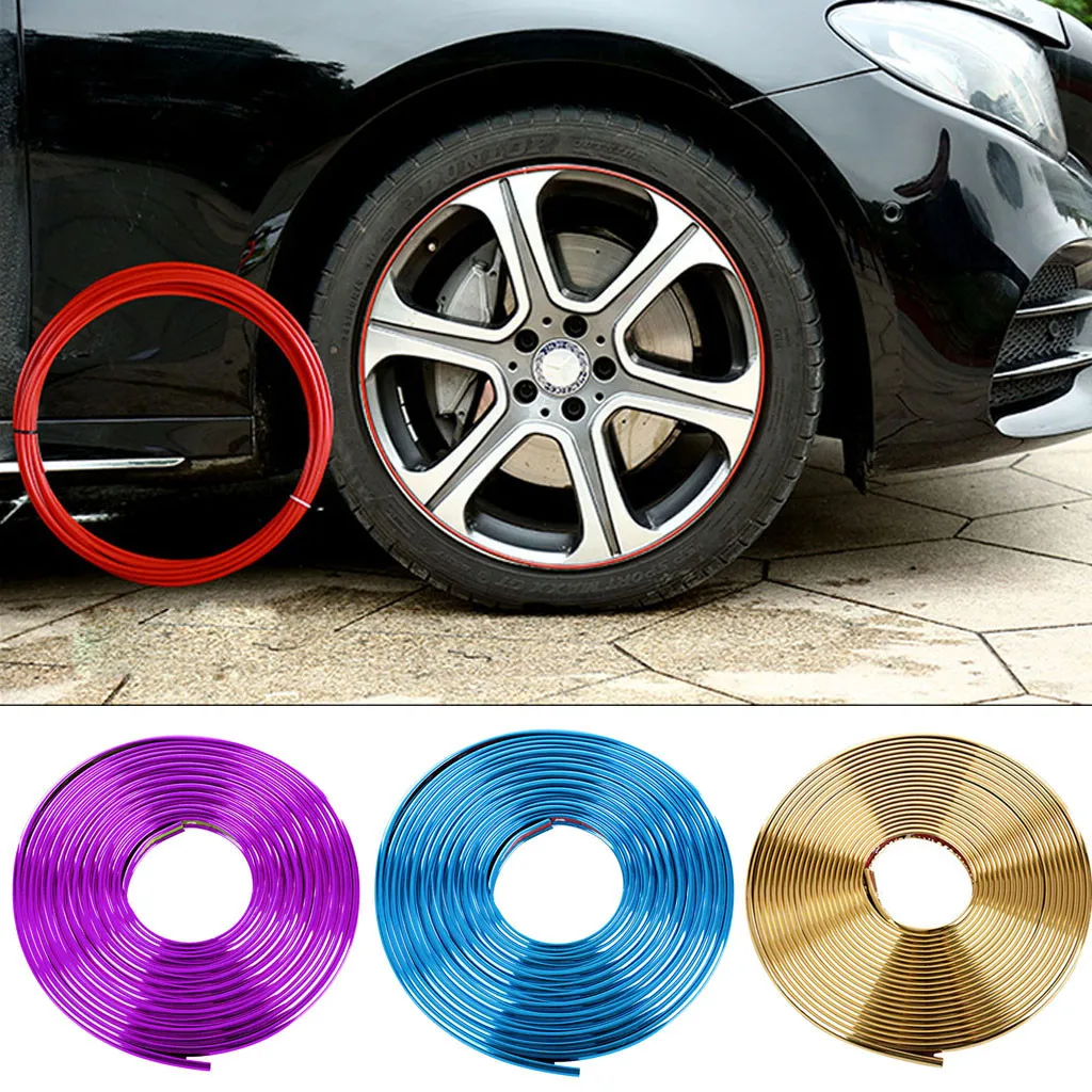 

8M Car Interior Decor Wheel Edge Protector Ring Tire Strip Guard Rubber Sticker fluence suzuki swift accessories#G6