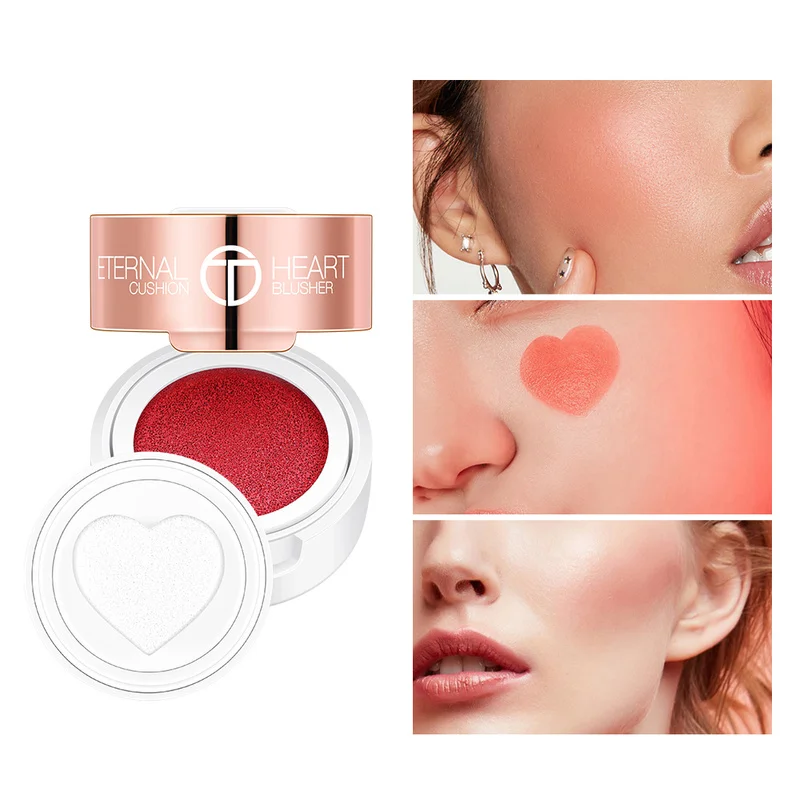 

O.TWO.O Heart Blush Cosmetics Blusher Gel Creamy Rouge 4-Color Long Lasting Natural Cheek Blush Face Contour Make Up TSLM1