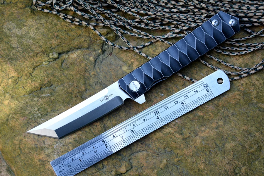 TWOSUN TS20 skládací nůž D2 Tanto čepel s kuličkovým ložiskem - Ruční nářadí - Fotografie 1