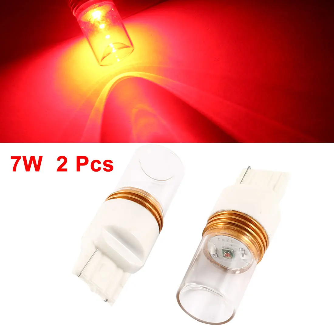 2 Pcs/lot 7440 Red LED Auto Car Rear Fog Light Turn Lamp Bulb 7W