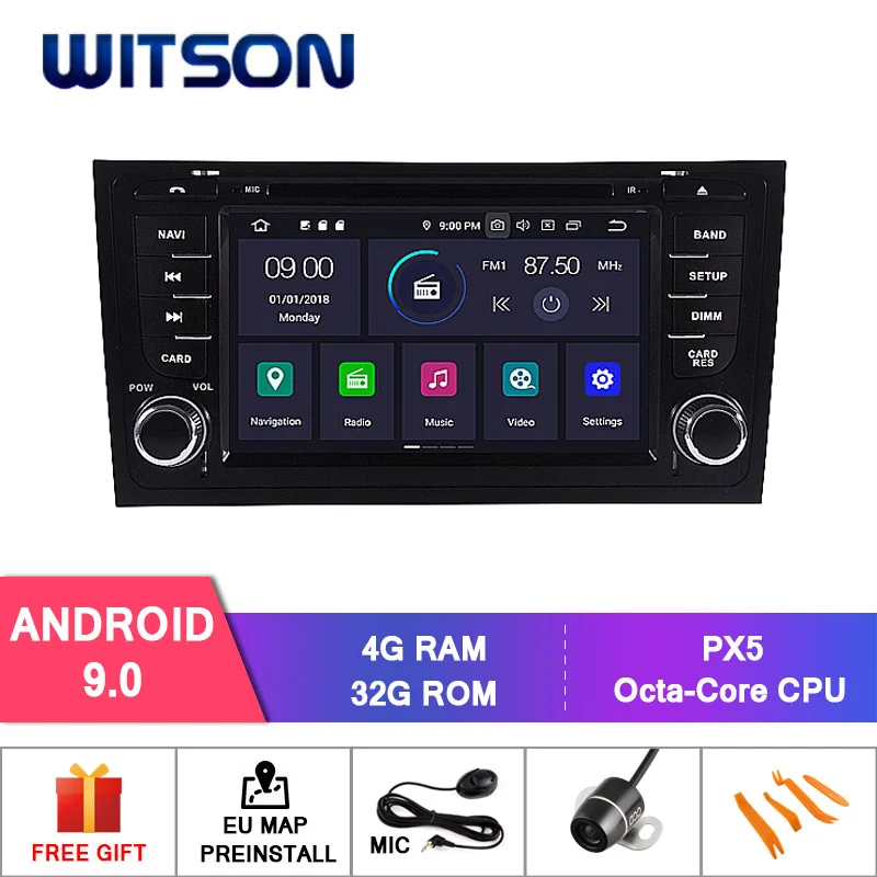 WITSON Android 9 0 IPS HD экран для AUDI A6 S6 RS6 автомобильный DVD GPS радио 4 Гб RAM + 32 FLASH 8