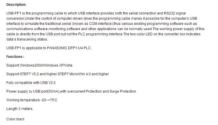 Высокое качество usb-fp1 Кабель для программирования стабильной и отличную производительность