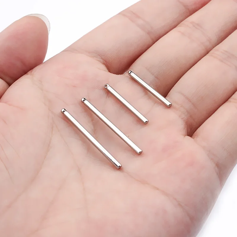 

12pcs/lot Stainless Steel Cylindrical Stick Single Pendant Earrings for DIY Handmade Beaded Material Jewelry Making Supplies