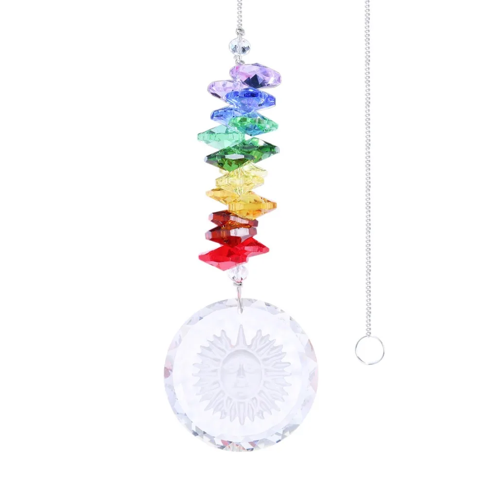 H& D Chakra Висячие хрустальные солнцезащитные очки для лица Fengshui орнамент Suncatcher зеркало заднего вида автомобиля очарование Декор окна