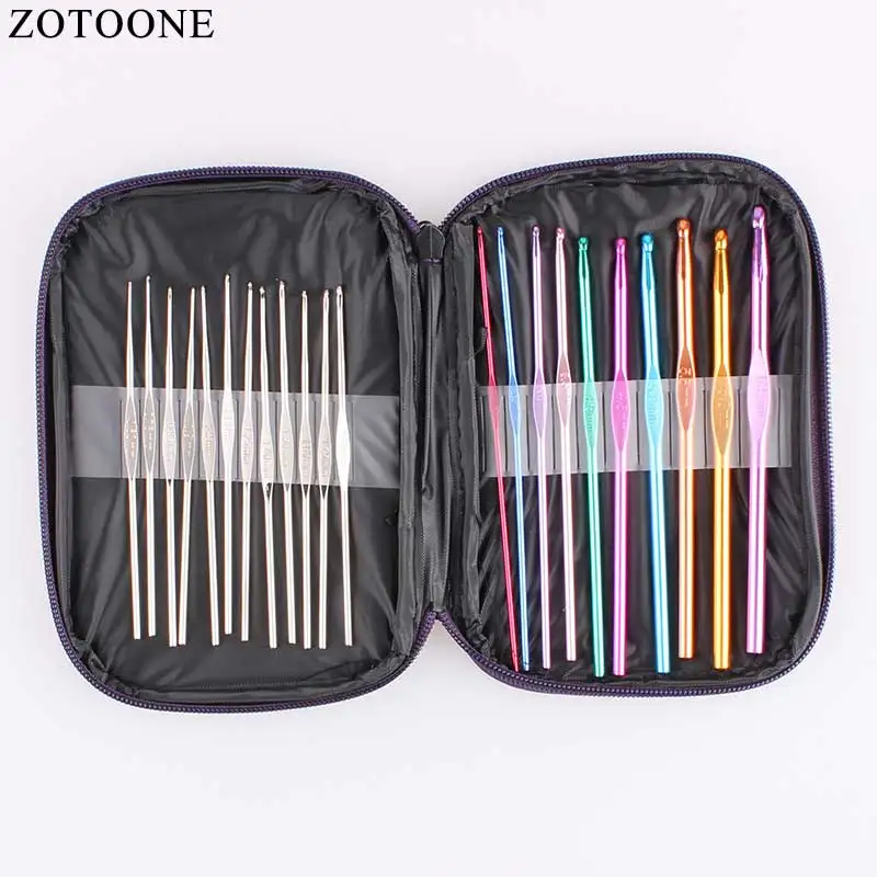 

ZOTOONE 22PCS Colorful Crochet Hook Knitting Needles Set Aluminum Handle Knit Weave Yarn Diy Knitting Tools Craft Crochet Hook C