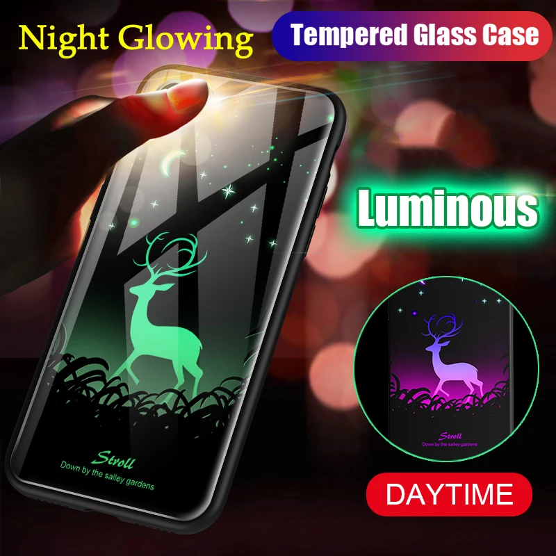 

Glowing Luminous Phone Case For Xiaomi mi 8 SE Lite 6X S2 Soft TPU Silicone Cover redmi 4a 5a 4x s2 note4 6 max min 2 Funda Capa
