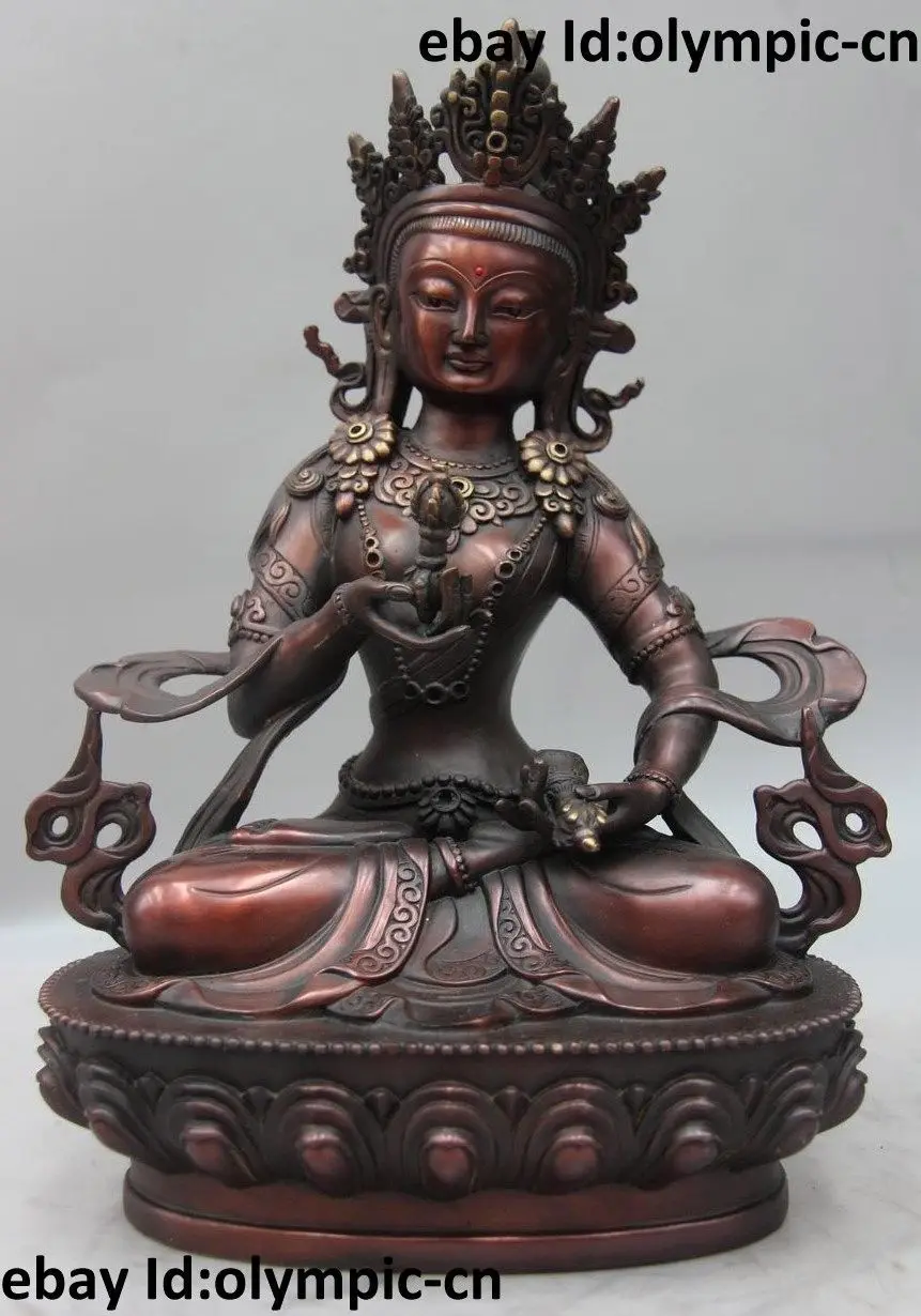 

12" Tibet Buddhism Bronze Copper Vajradhara Vajrasattva Buddha Sculpture Statue (D0426)
