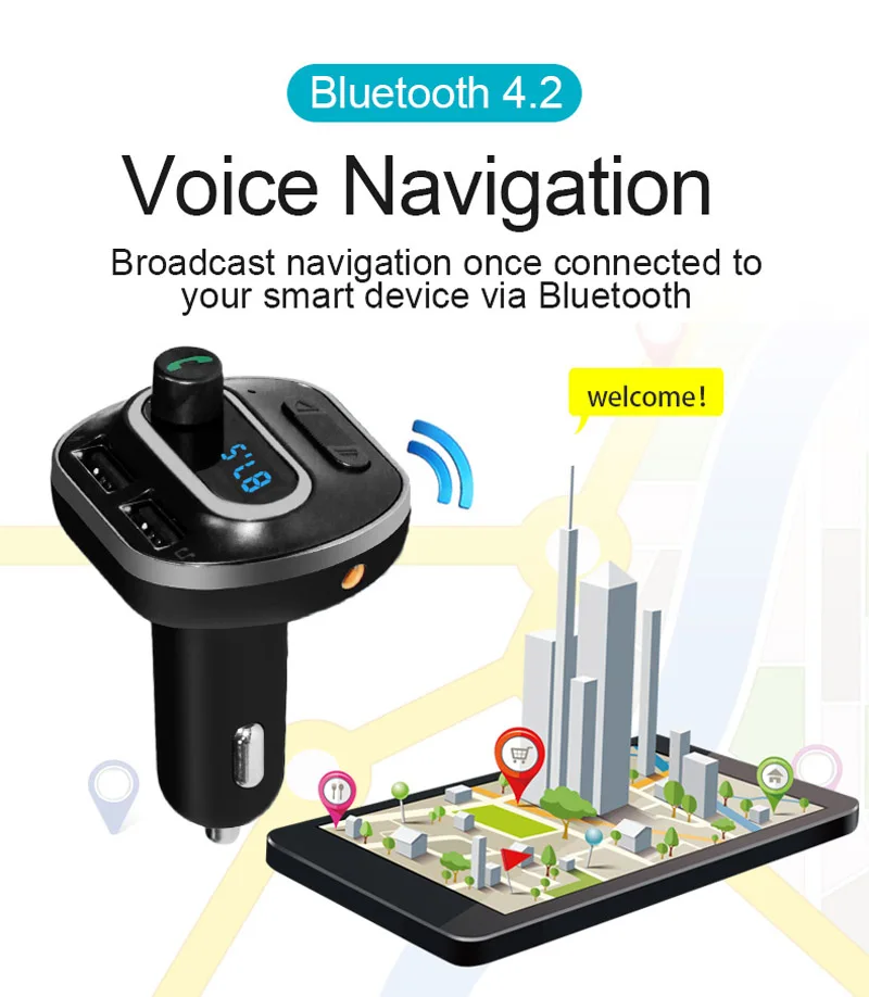 JaJaBor беспроводной fm-передатчик Авто Bluetooth Hands-free Carkit Aux аудио автомобильный музыкальный mp3-плеер 2.4A двойной зарядное устройство usb