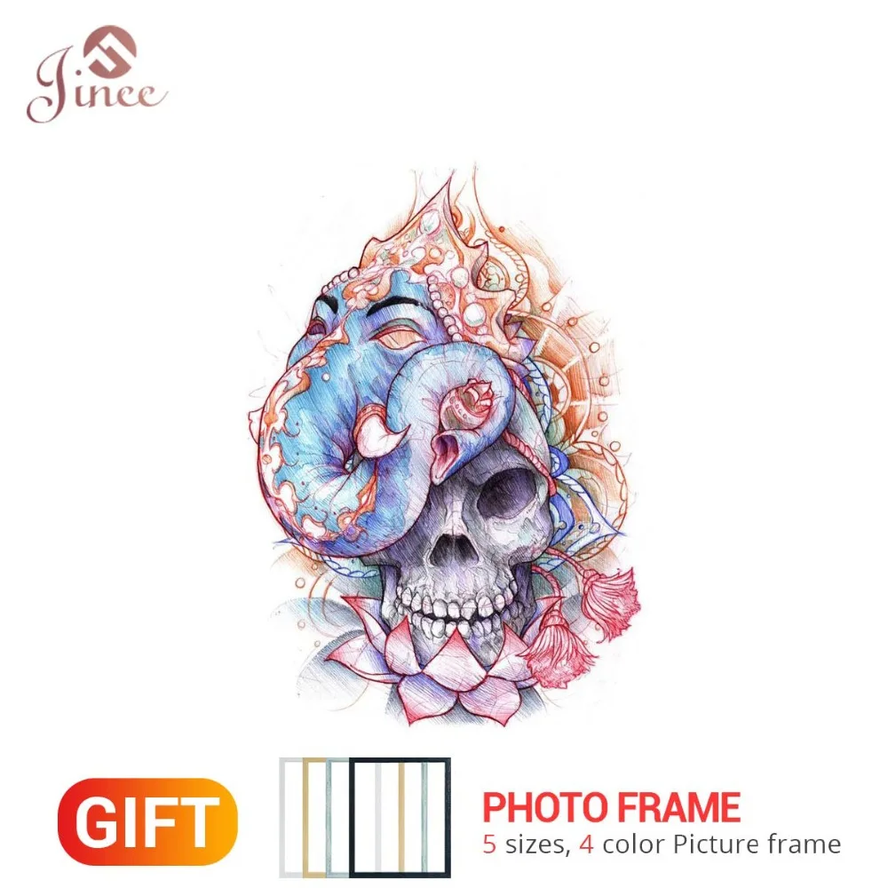 

5D Diamond Painting Elephant Skull Rhinestones Pictures Diamond Embroidery Diamond Mosaic Ganesha India Religion Home Decor