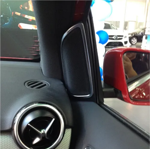 Хромированные дверные Динамик отделка каркаса Стикеры для Mercedes Benz B класс B200 B260 2012- автомобильные аксессуары 2 шт