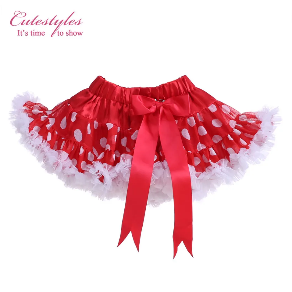 

Cutestyles Summer Girl Tutu Party Red Skirt With White Dots Printed Fluffy Girls Dancing Skirts Children Ball Gown TS20423-02