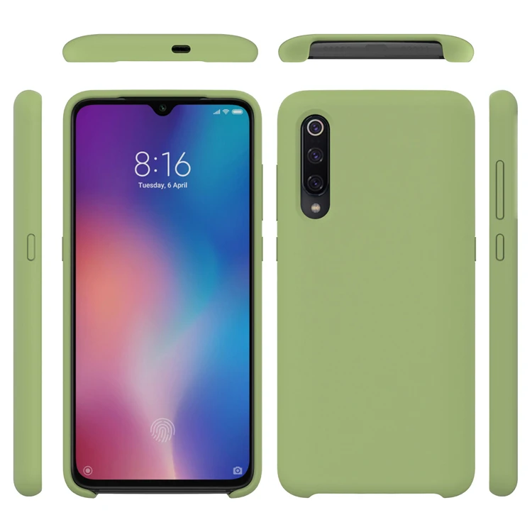 Чехол для Xiaomi Redmi Mi 6, 8, 9, 6A, 5A, 5, S2, Note 4, 4X, жидкий силиконовый чехол для телефона, Официальный резиновый мягкий на ощупь защитный чехол - Цвет: Mint Green
