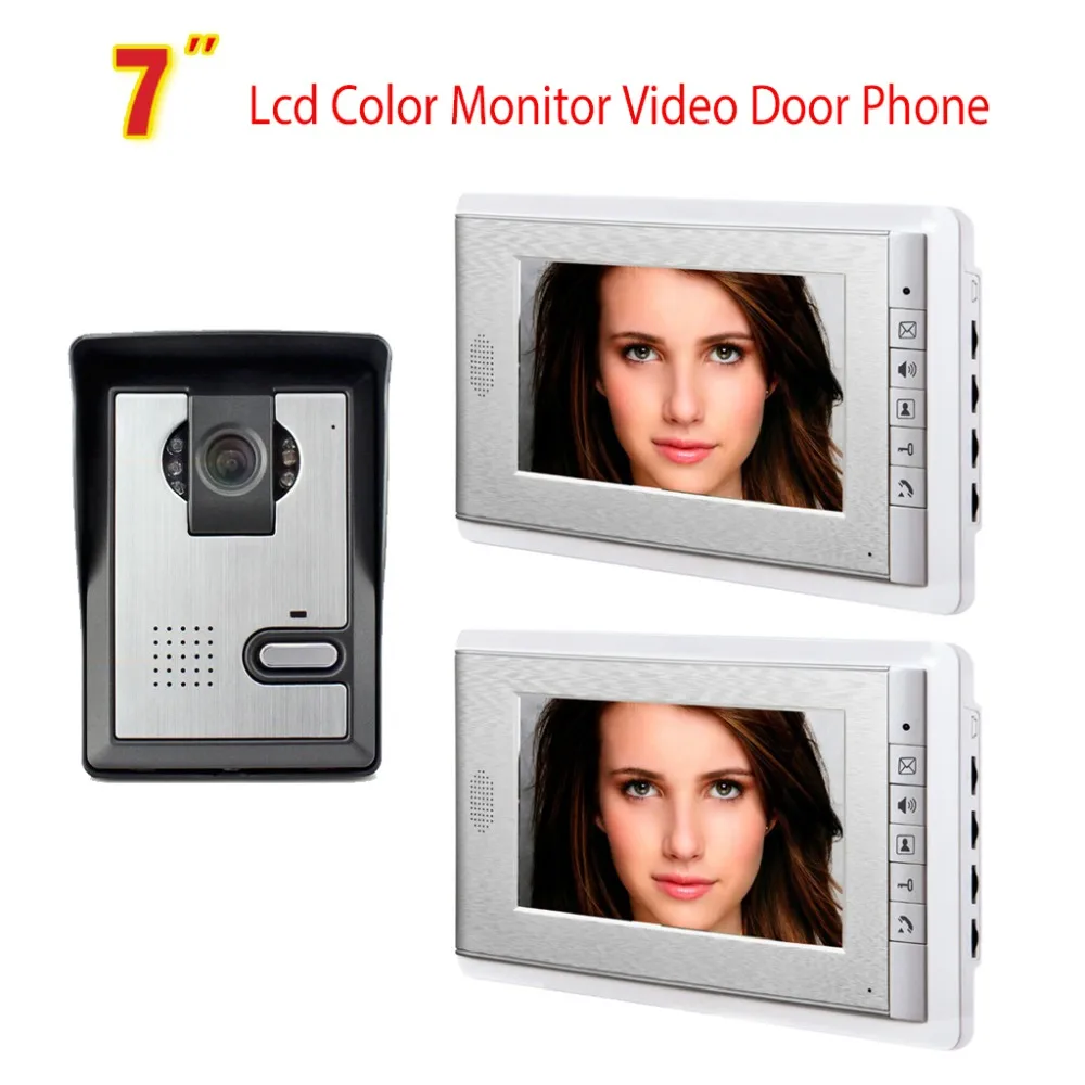 Best 7 Inch Video Door Phone Doorbell Intercom System Night Vision Camera Video Door Bell Video Doorphone Intercom 2 Monitor Kit