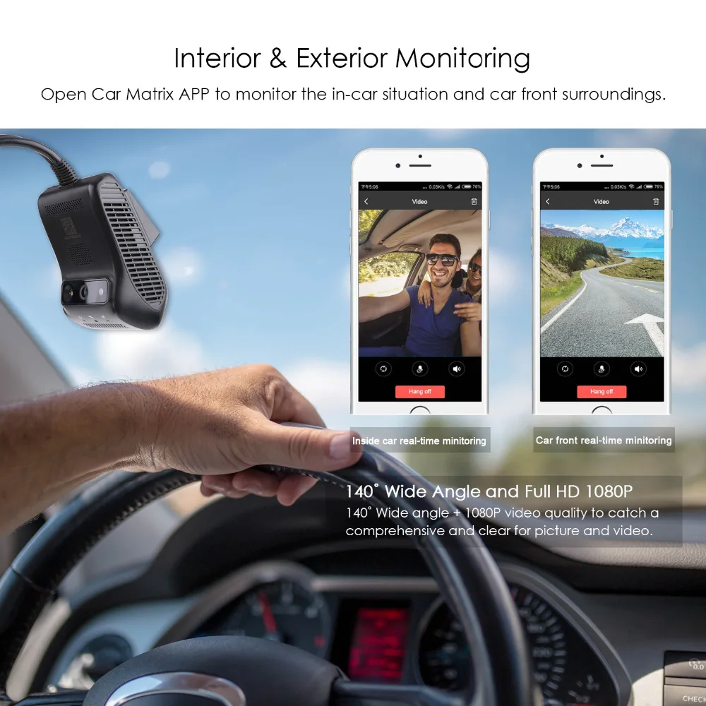 Автомобильный умный видеорегистратор 3G с GPS трекером JC200 EdgeCam двумя объективами