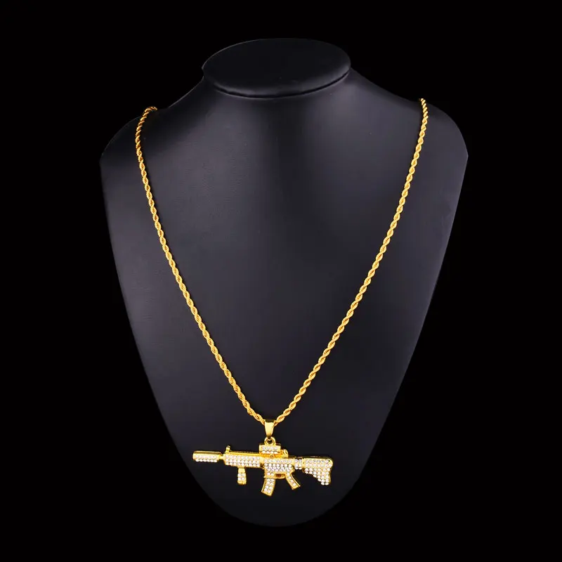 Мужские ожерелья в форме карабина золотистого/серебристого цвета стиле хип хоп