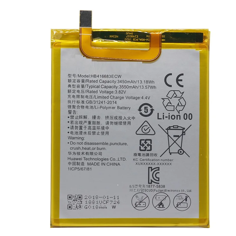 Hua-Wei-Original-Phone-Battery-HB416683ECW-for-Huawei-Nexus-6P-H1511-H1512-3450mAh-Original-Replacement-Battery