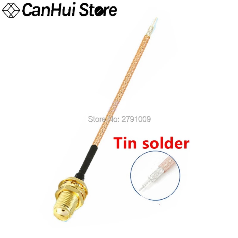5 шт. 10 см/20 см РЧ косички кабель SMA женский гайка перегородка к U. FL IPX IPEX РЧ коаксиальный адаптер RG178 кабель - Цвет: Tin solder