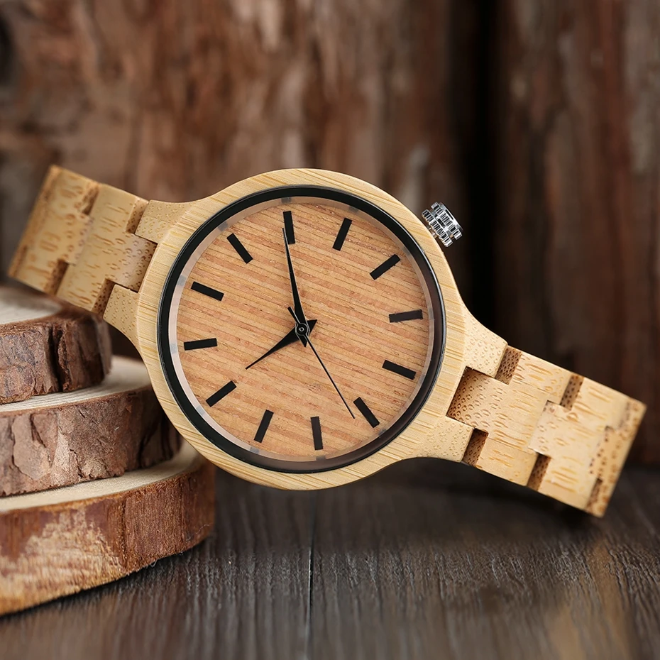 Women's Watches Top Brand Luxury Casual Quartz Wooden Watch 100% Natural Wood Full Bamboo Bangle Wristwatch relogio de Madeira 2017 Women Christmas Gifts (22)
