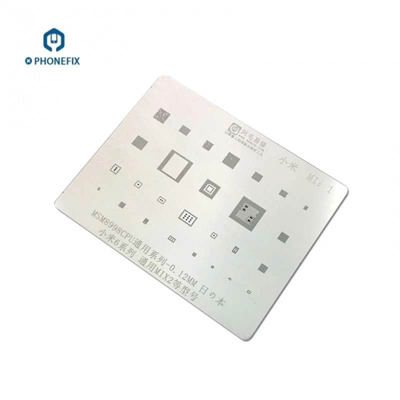 

PHONEFIX Multi-purpose BGA Reballing Template for Xiao Mi 6 Universal CPU MSM8998 Soldering Repair With Heat Dissipating Holes