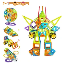 Mipozor 302 шт. Мини Магнитный конструктор здание 3D Конструкторы подарок на день рождения для детей образования Игрушечные лошадки повышения интеллектуального DIY Кирпичи