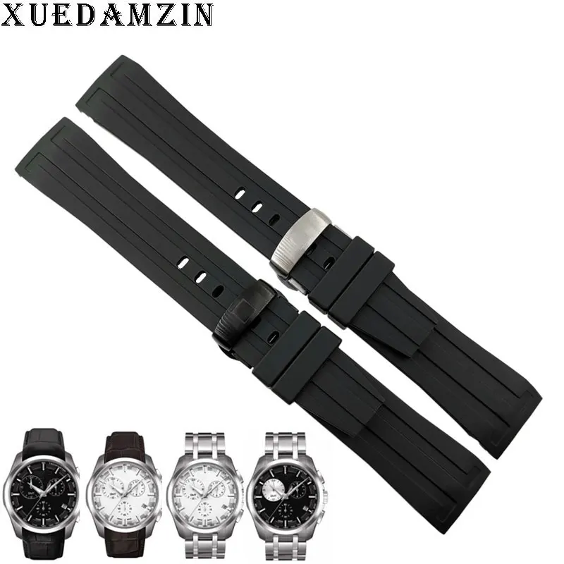 23mm T035617A Watchband Black Silicone Strap Rubber Strap Watch band For  T035617A T066427A T035439A Watch Accessories - AliExpress Watches