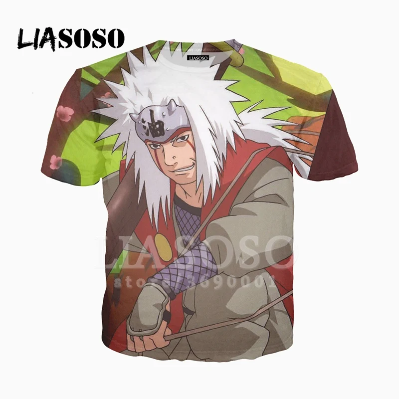 LIASOSO 3D принт для женщин и мужчин аниме Наруто Jiraiya Uzumaki Лягушка футболка Летняя